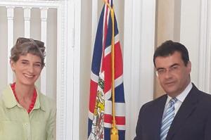 Την πρέσβη  της Βρετανίας στην Αθήνα Kate Smith συνάντησε ο Δήμαρχος Ύδρας Γιώργος Κουκουδάκης