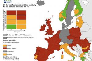 Στο «κόκκινο»  η Ευρώπη στον χάρτη - «Πράσινη» εν μέρει η Ελλάδα