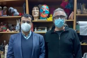 Tον Πρύτανη  της Ανωτάτης Σχολής Καλών Τεχνών Ν. Τρανό συνάντησε ο Δήμαρχος Ύδρας Γ. Κουκουδάκης