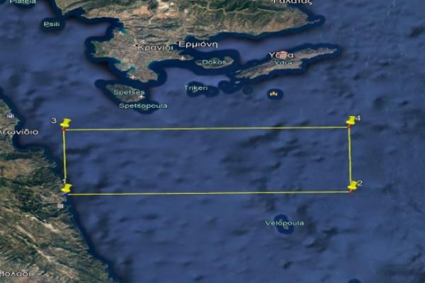 Λιμεναρχείο Ύδρας | Ενεργοποίηση θαλάσσιας περιοχής, πεδίο Βολής Ύδρας για τη διεξαγωγή άσκησης βολών