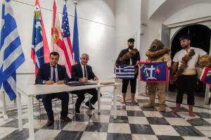 Υπογράφτηκε το πρωτόκολλο αδελφοποίησης του Δήμου Ύδρας με τον Δήμο Τάρπον Σπρινγκς της Πολιτείας Φλόριντα