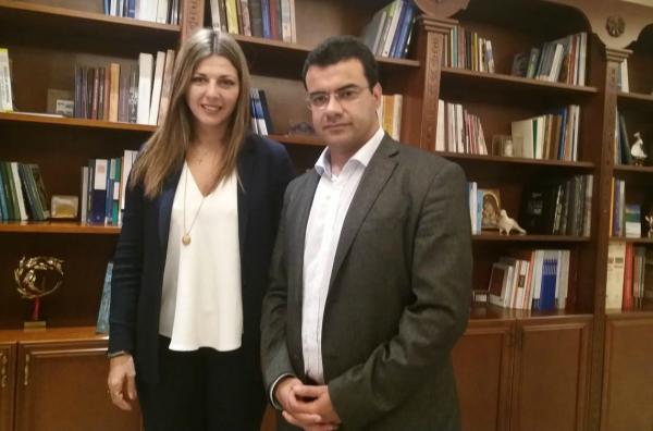 Συνάντηση Δημάρχου Ύδρας Γ. Κουκουδάκη με την Υφυπουργό Παιδείας Σ. Ζαχαράκη