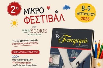 Ο Χρήστος Δασκαλάκης φέρνει το «Γονεοτροφείο» στο 2ο Μικρό Φεστιβάλ του ΥΔRoGOIOS