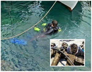 5 τόνοι σκουπίδια από τον βυθό κατά την επιχείρηση καθαρισμού του λιμανιού!