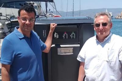 Χορηγία Myriad USA:  Τέσσερις έξυπνοι κάδοι για την καθαριότητα της Ύδρας