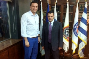 Συνάντηση του Υπουργού Δημοσίας Τάξεως Β. Κικίλια με τον Δήμαρχο Ύδρας Γ. Κουκουδάκη