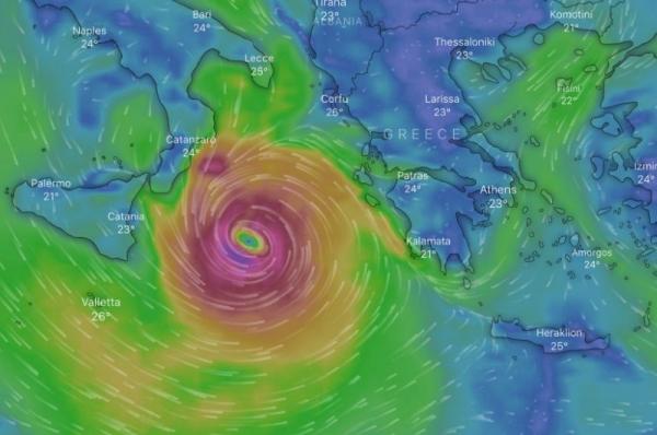 Ο «Ιανός» ενισχύεται και αποκτά χαρακτηριστικά Μεσογειακού Κυκλώνα, σύμφωνα με το meteo