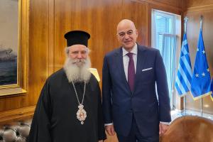 Συνάντηση   του Μητροπολίτη Ύδρας κ. ΕΦΡΑΙΜ με τον Υπουργό Εθνικής Άμυνας Νίκο Δένδια