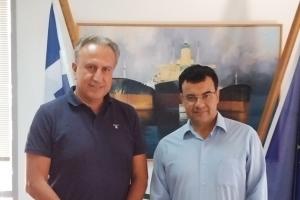 Συνάντηση   του Δημάρχου Ύδρας Γιώργου Κουκουδάκη με τον νέο Αντιπεριφερειάρχη Νήσων Νικόλαο Παπαγεωργίου