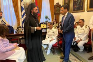 Μιαούλεια 2025 | Ο Πρωτοσύγκελλος Πανοσ. Αρχιμ. π. Νεκτάριος Δαρδανός εκπροσώπησε τον Σεβασ. Μητροπολίτη κ. ΕΦΡΑΙΜ