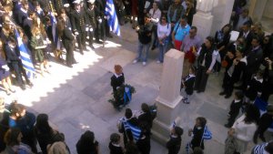 Καταθέσεις στεφάνων από μαθητές και σπουδαστές για την εθνική επέτειο της 28ης Οκτωβρίου