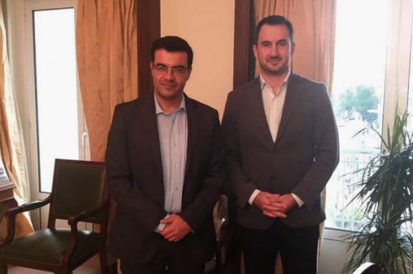 Συνάντηση Δημάρχου Ύδρας Γ. Κουκουδάκη με τον Υπουργό Εσωτερικών Α. Χαρίτση