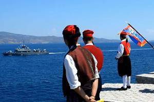 Υποδοχή εκπροσώπου και πλοίου Π.Ν. για τον εορτασμό των Μιαουλείων