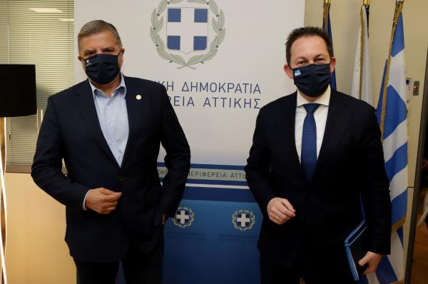 Συνάντηση εργασίας  του νέου Αν. Υπουργού Εσωτερικών Σ. Πέτσα με τον Περιφερειάρχη Αττικής Γ. Πατούλη
