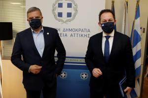 Συνάντηση εργασίας  του νέου Αν. Υπουργού Εσωτερικών Σ. Πέτσα με τον Περιφερειάρχη Αττικής Γ. Πατούλη