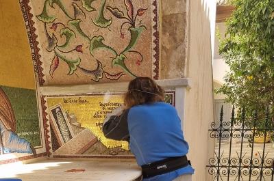 Αποκαταστάθηκε το ψηφιδωτό στην δεξιά πλευρά του Καθεδρικού Ναού Ύδρας