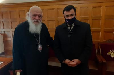Τον Αρχιεπίσκοπο Αθηνών και Πάσης Ελλάδος Ιερώνυμο συνάντησε ο Δήμαρχος Ύδρας Γιώργος Κουκουδάκης