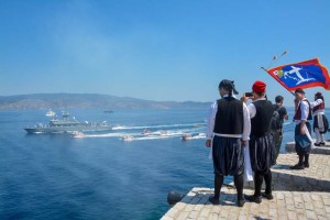 Υποδοχή πλοίου Π.Ν. για τον εορτασμό των Μιαουλείων