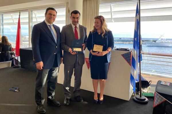 Ο Δήμαρχος Ύδρας στην τελετή ευλογίας της Βασιλόπιτας της Ελληνικής Κοινότητας του Πριγκιπάτου του Μονακό