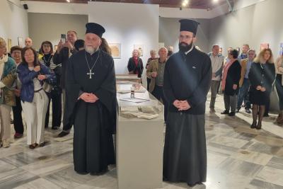 Στην έκθεση  του ΙΑΜΥ "Απόψεις της Ύδρας" τον Μητροπολίτη κ. ΕΦΡΑΙΜ εκπροσώπησε ο Γ.Α.Ε. πρωτ.π. Ακίνδυνος Δαρδανός