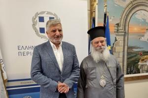 Συνάντηση του Μητροπολίτη Ύδρας κ. ΕΦΡΑΙΜ με τον Περιφερειάρχη Αττικής Γιώργο Πατούλη