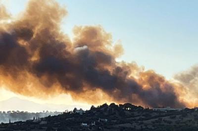 Μεγάλη πυρκαγιά  στο Κρανίδι Αργολίδας - Εκκενώθηκε το Aman Zoe