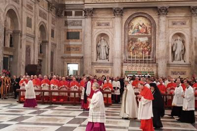Ο Αρχιμανδρίτης  π. Νεκτάριος Δαρδανός στον Εσπερινό για την ενότητα των Εκκλησιών στη Ρώμη
