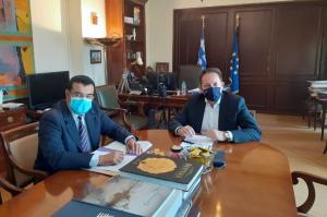 Συνάντηση Δημάρχου Ύδρας Γ. Κουκουδάκη με τον Αναπληρωτή Υπουργό Εσωτερικών Στέλιο Πέτσα